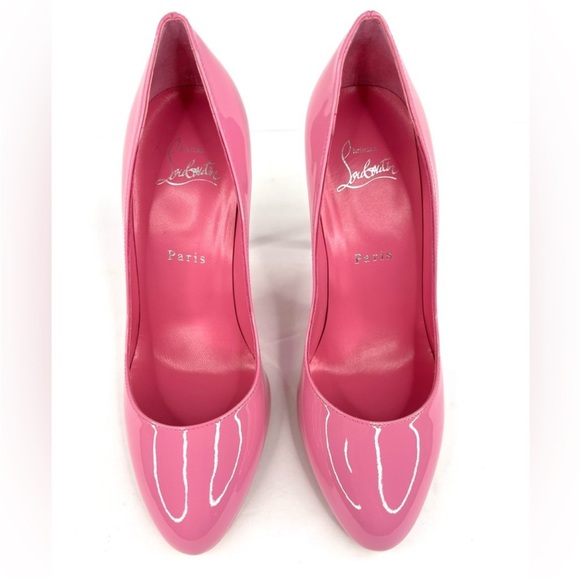 Christian Louboutin Dolly 100mm Barbie Pink Gummy Patent Leather Pumps 39.5 - Picture 8 of 11